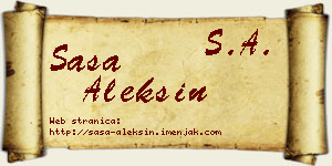 Saša Aleksin vizit kartica